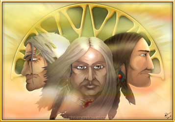 I loved creating this painting showing some of the aspects seen in my mom today. She is a medicine woman, teacher and caring woman and I was able to capture some of her and to bring it to the fore for others to see and appreciate too. - completed in August 2006