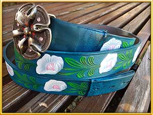 Airbrushed Leather Belt. - completed in June 2017