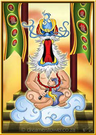 When I made this I wanted to show someone being equally wise and goofy. I like the effect of a baby with a dragon head. It screams different. - completed in May 2007